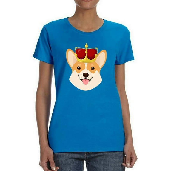 Royal Corgi W Crown T-Shirt Women -Image by Shutterstock, Female XX-Large