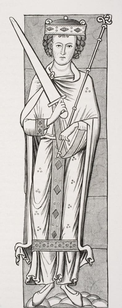 Royal Costume From A Miniature In A Manuscript Of The Twelfth Century Canvas Art - Ken Welsh Design Pics (9 x 22)