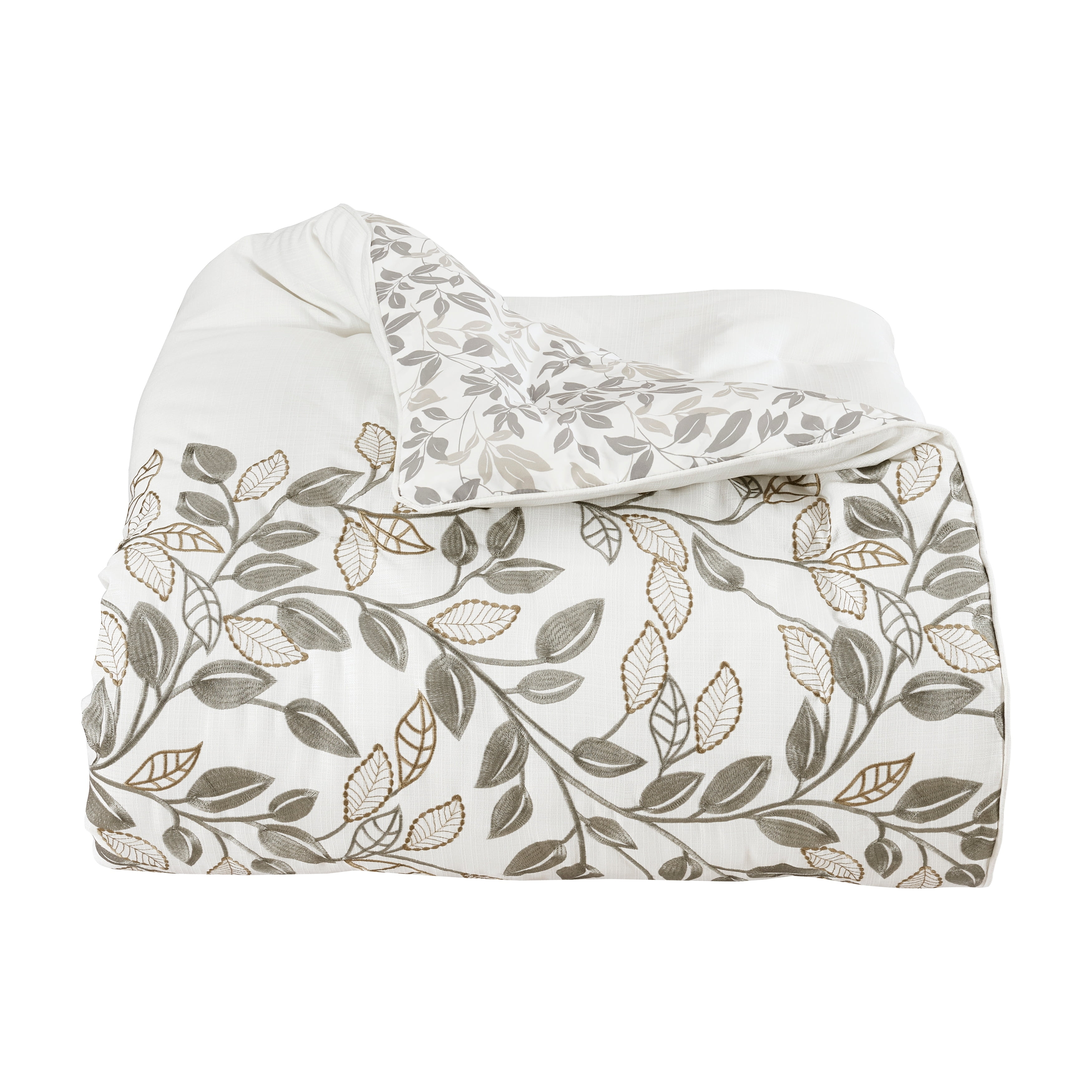 Laurel Embroidered Full/Queen Comforter Set in Soft White