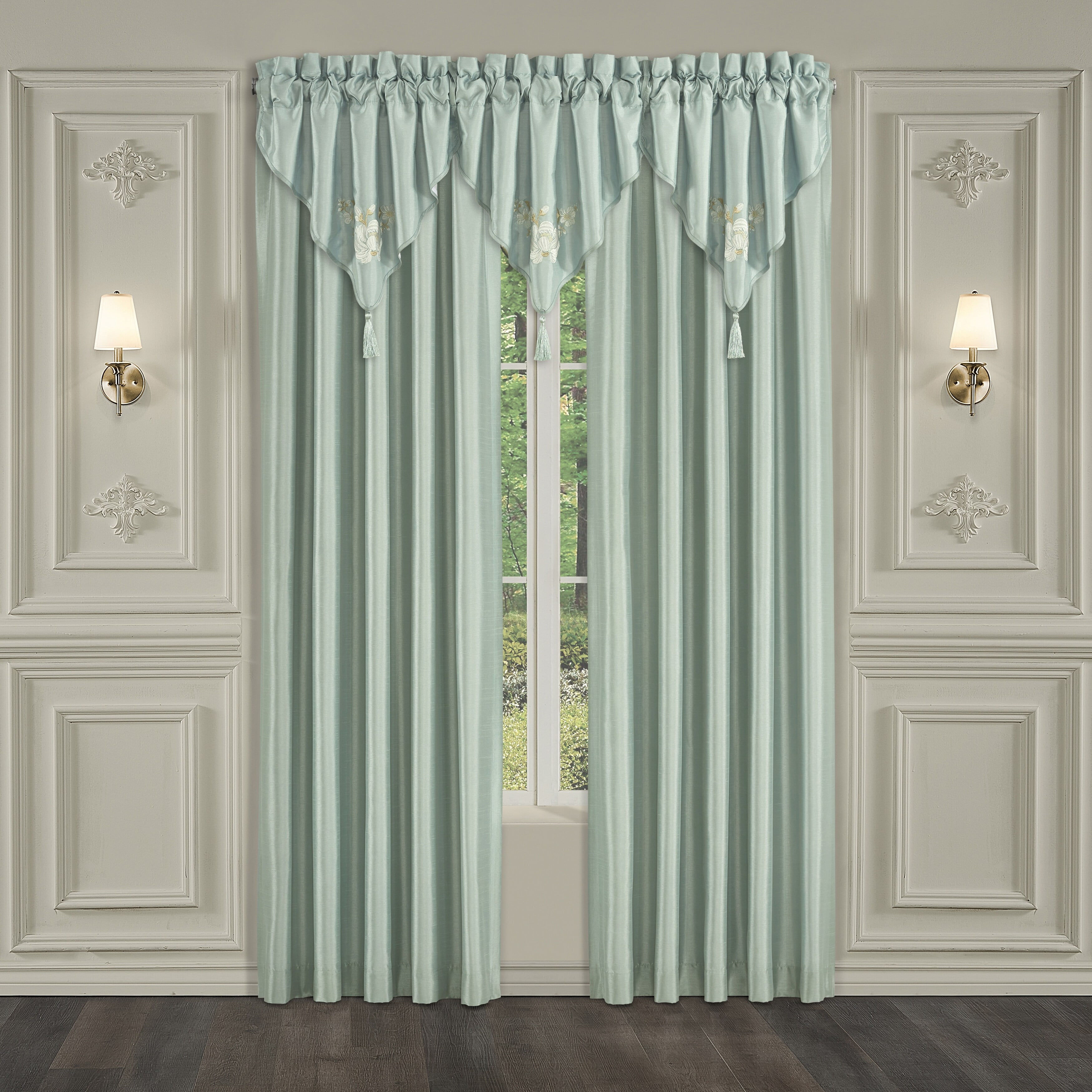 Standard Spa Blue Polyester Twin Curtain Panel Pair