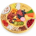 thumbnail image 1 of Royal Craft Wood Bamboo Cheese Board Set, 13.7 Inch, Round, 6 Pieces, 1 of 8