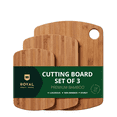 thumbnail image 1 of Royal Craft Wood Cutting Board Set for Kitchen, Wooden Cutting Boards for Meat & Vegetables, Carbonized Bamboo, 1 of 8