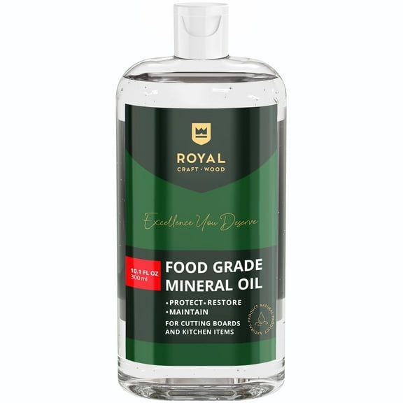 Royal Craft Wood Food Grade Mineral Oil 10.1 Fl Oz for Bamboo and Wooden Cutting Boards and Kitchen Utensils & Supplies, Premium Grade Nourishing Cutting Board Oil Cleanser