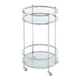 thumbnail image 1 of Royal Crest Bar Cart With Wheels in Clear Glass and Chrome Metal Frame, 1 of 4