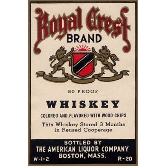 Royal Crest Brand Whiskey Poster Print by Vintage Booze Labels (24 x 36)
