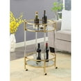 thumbnail image 1 of Royal Crest Two-Tier Acrylic Round Bar Cart in Clear Glass with Gold Metal Frame, 1 of 6