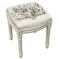 thumbnail image 1 of Royal Crest Upholstered Wooden Vanity Stool, Antique White, 1 of 1