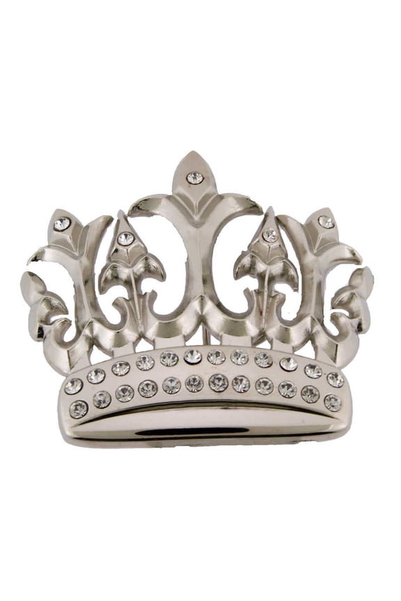 Royal Crown Belt Buckle Rock Rebel Logo Iced New Bling Silver Metal Bride Costume