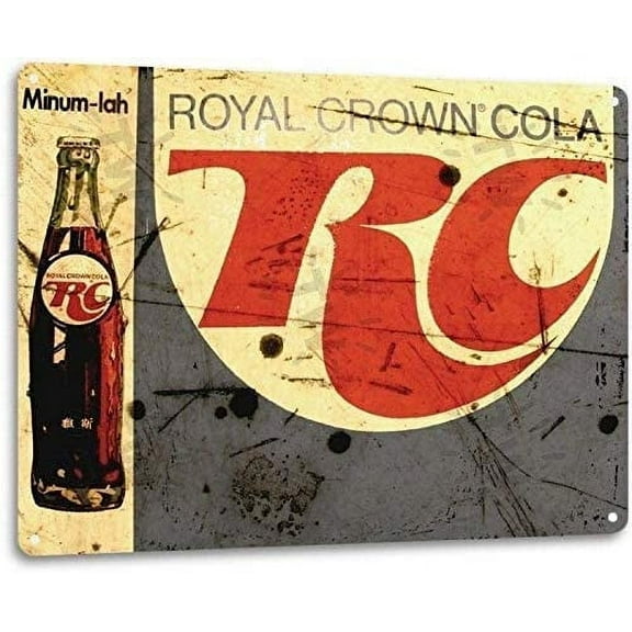 Royal Crown RC Cola Soda Pop Ad Vintage Look Retro Store Wall Decor Metal Tin Sign 8x12in