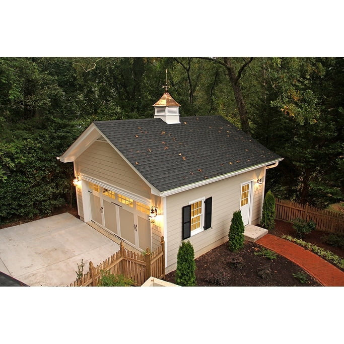 Handcrafted White Vinyl Cupola with Copper Roof, 41" Height