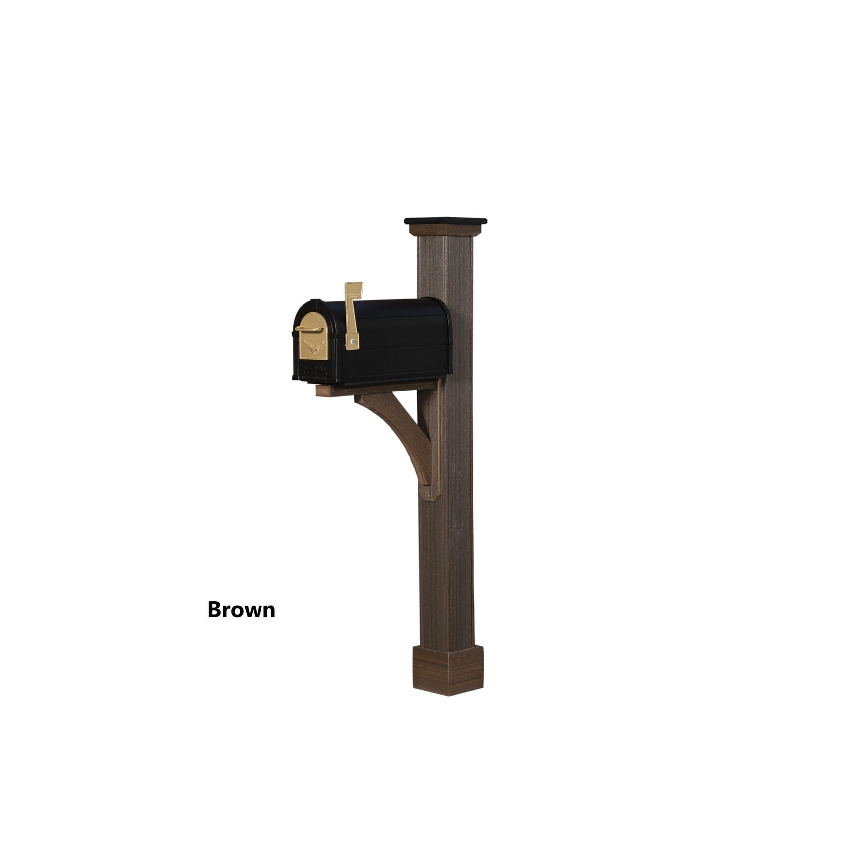 Walpole Mailbox Posts Royal Crowne Sante Fe Poly-Woodgrain Mailbox Post - N/A Brown - Walmart.com