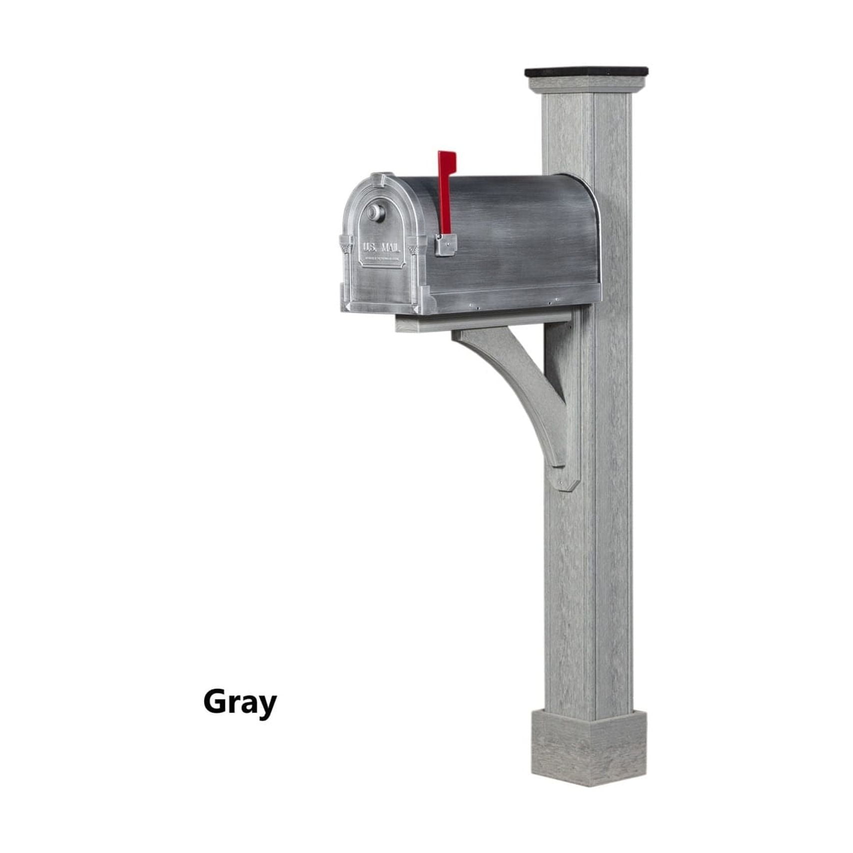 Royal Crowne Sante Fe Poly-Woodgrain Mailbox Post - N/A Grey - Walmart.com