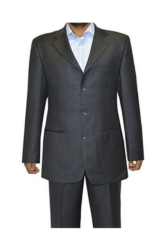 Mens Wool 3 Button Fashion Slim Fit Suit - Made in Italy (US 38(EU 48), Dark Grey)