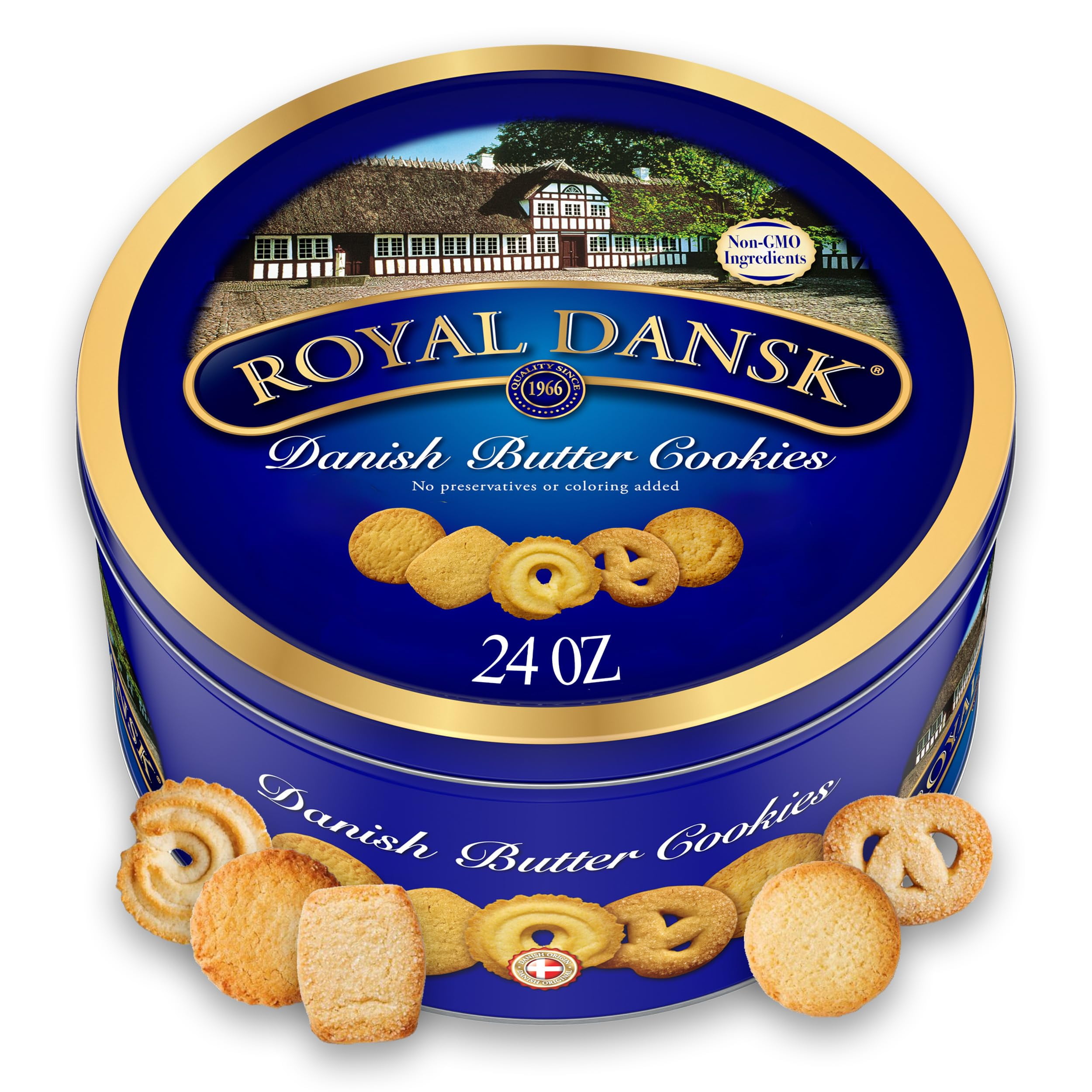 Royal Dansk Danish Cookies SSF20 Tin, butter, 24 Ounce