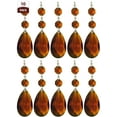 thumbnail image 1 of Royal Designs 10 Pack Chandelier Replacement Crystal Prisms Amber Almond Two Bead Chrome, 1 of 1