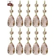 thumbnail image 1 of Royal Designs 10 Pack Chandelier Replacement Crystal Prisms Pink Almond Two Bead Polished Brass, 1 of 1