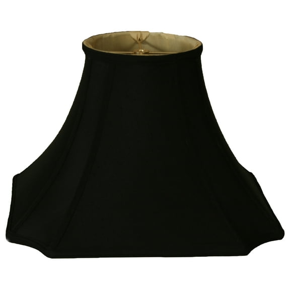 Royal Designs 10" Square Inverted Cut Corner Lamp Shade Black with Gold Lining
