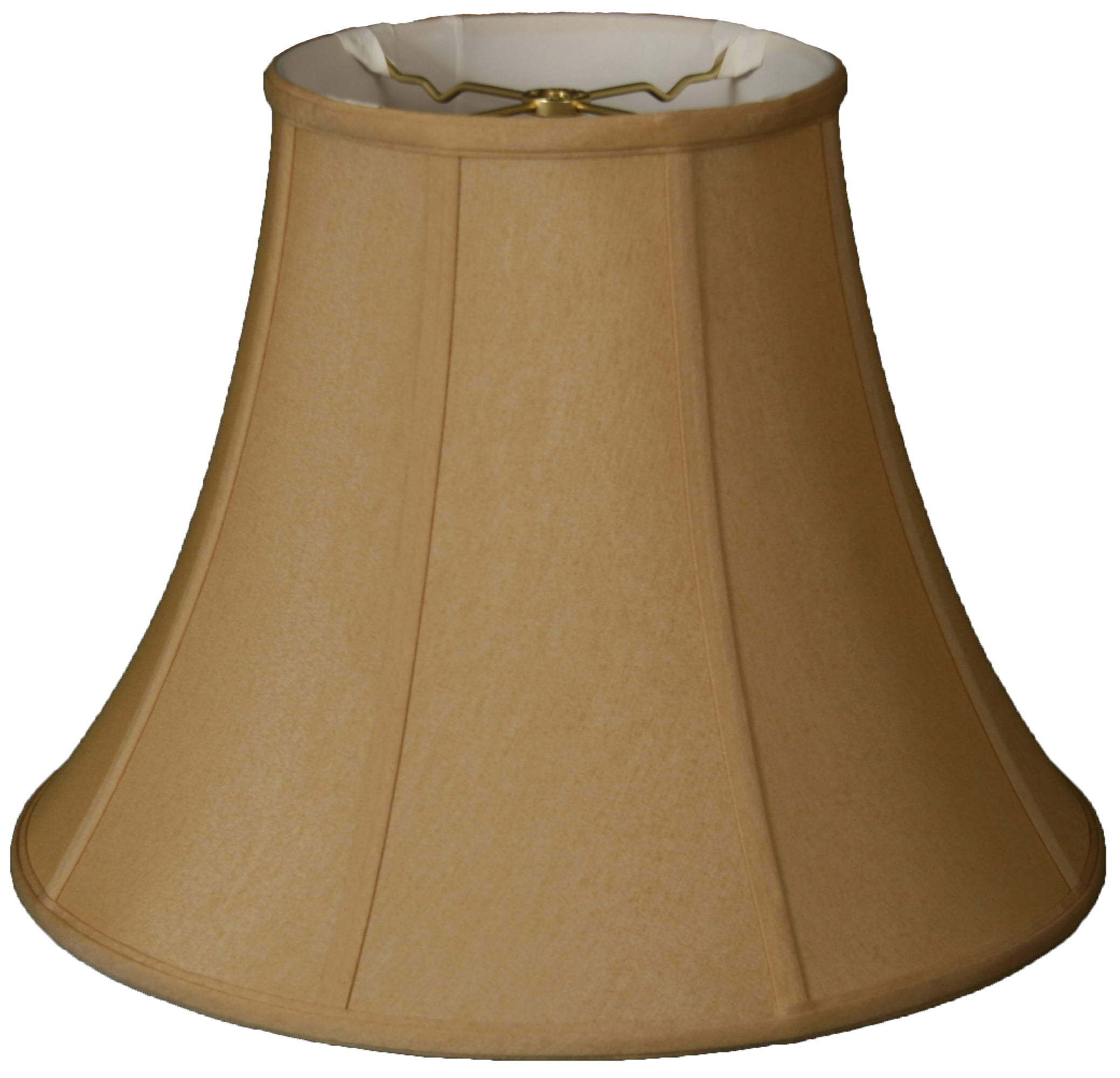 Antique Gold Silk Bell Lamp Shade with Off-White Lining