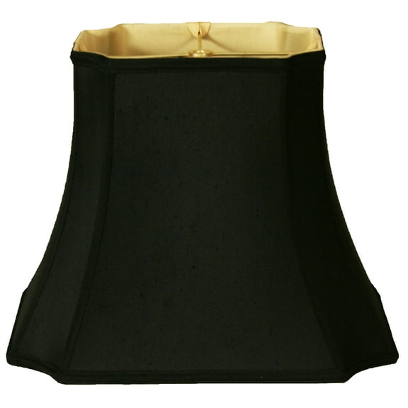 Royal Designs 11" Rectangle Inverted Cut Corners Lamp Shade Black