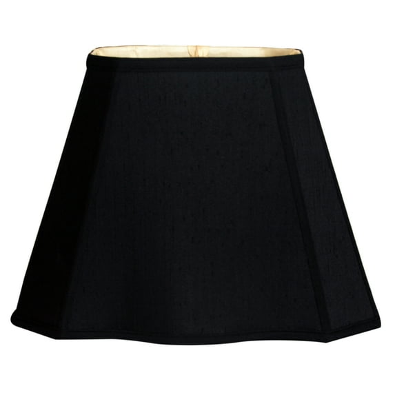 Royal Designs 12" Fancy Bottom Rectangle Lamp Shade Black with Gold Lining