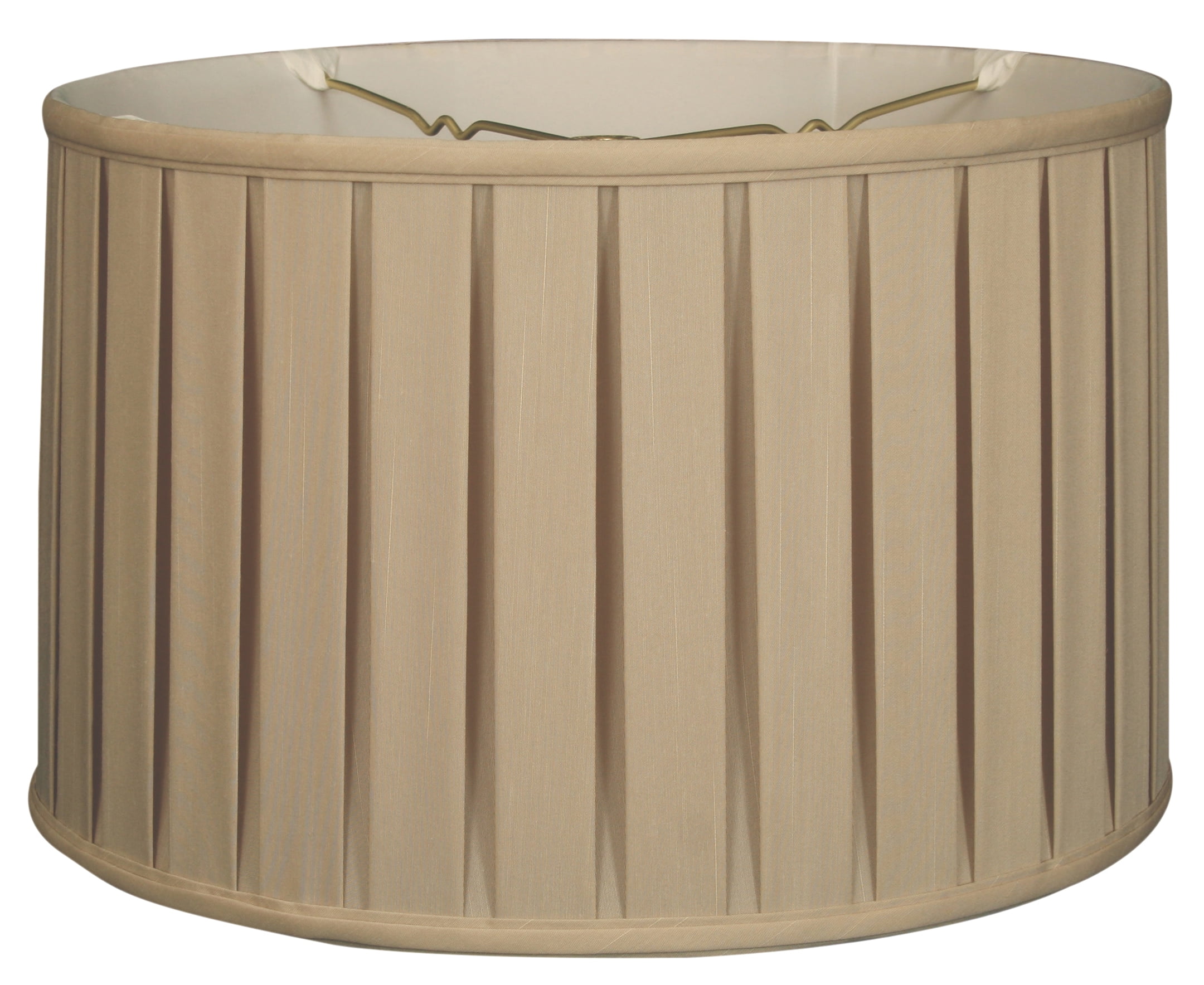 Royal Designs 12" Shallow Drum English Box Pleat Lamp Shade Beige