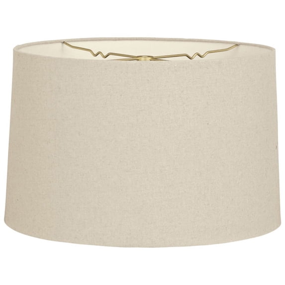 Royal Designs 12" Shallow Drum Hardback Lamp Shade Linen Beige