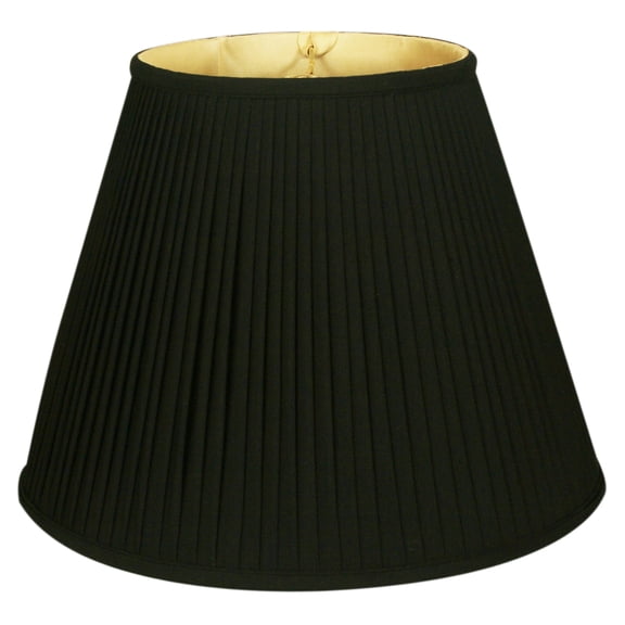 Royal Designs 14" Deep Empire Side Pleat Lamp Shade Black with Gold Lining