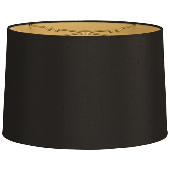 Royal Designs 14" Shallow Drum Hardback Lamp Shade Black