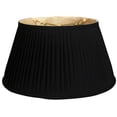 thumbnail image 1 of Royal Designs 15" Side Pleat Lamp Shade Black with Gold Lining, 1 of 2