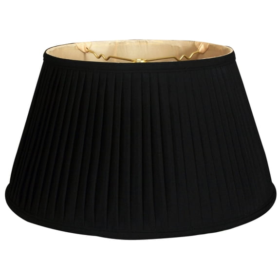 Royal Designs 15" Side Pleat Lamp Shade Black with Gold Lining