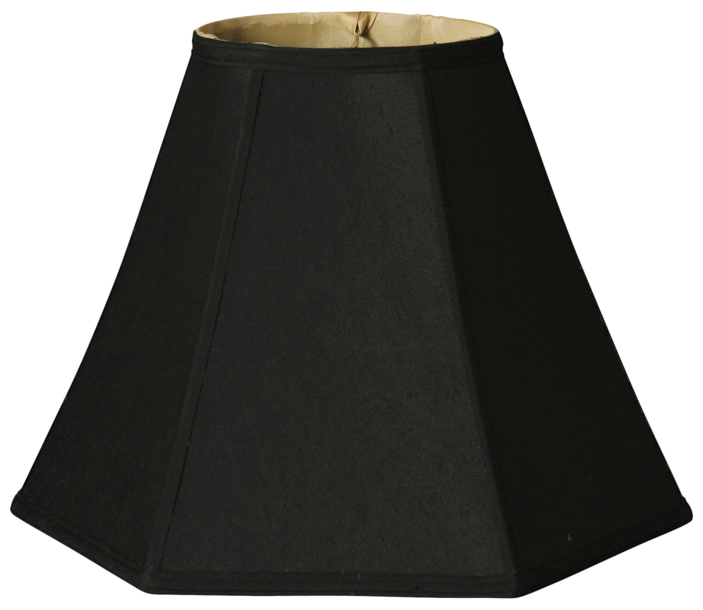 Royal Designs 16" Hexagon Lamp Shade Black with Gold Lining