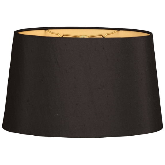 Royal Designs 16" Shallow Oval Hardback Lamp Shade Black
