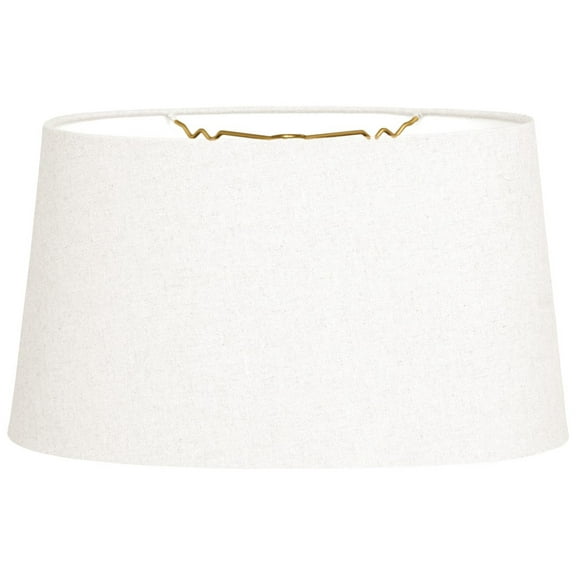 Royal Designs 16" Shallow Oval Hardback Lamp Shade Linen White
