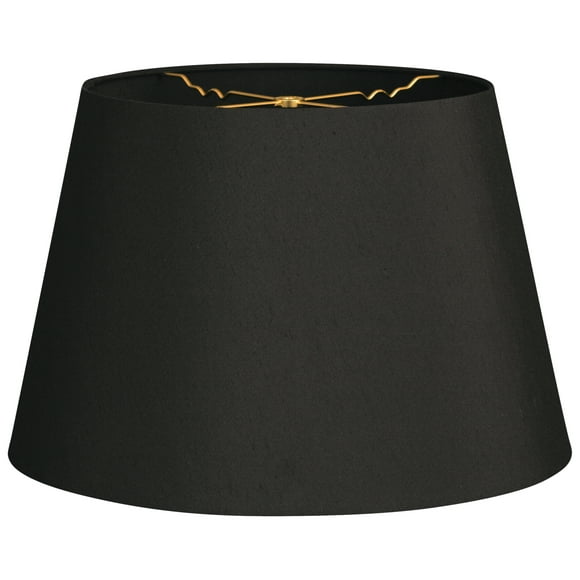 Royal Designs 16" Tapered Shallow Drum Hardback Lamp Shade Black