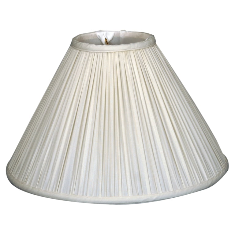 Royal Designs Shallow Drum English Box Pleat Lamp Shade – Eggshell, 17x18x11.5, 6-Way Spider Fitter