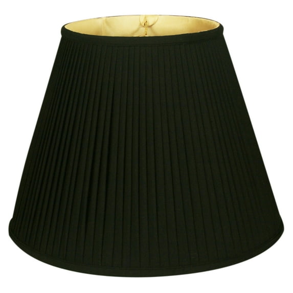 Royal Designs 18" Deep Empire Side Pleat Lamp Shade Black with Gold Lining