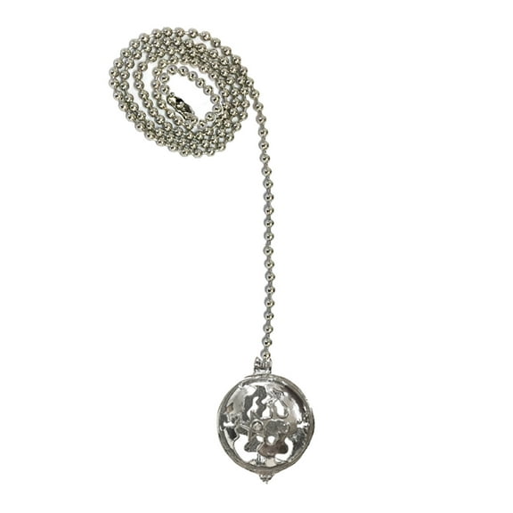 Royal Designs 24 Inch Adjustable Ceiling Fan Pull Chain Extension with Glimmering Star Ornament, Chrome