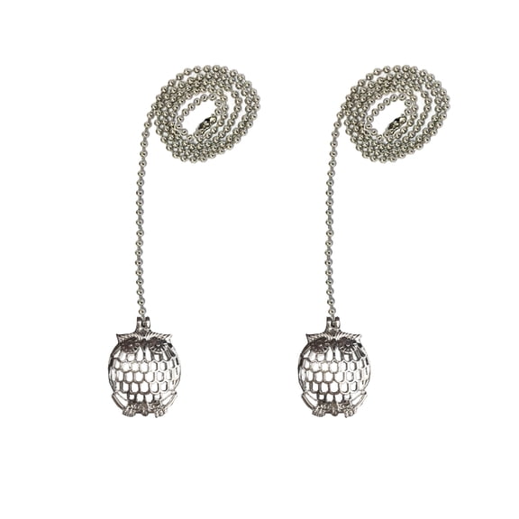 Royal Designs 24 in Adjustable Ceiling Fan Pull Chain Extension with Wise Owl Ornament, Chrome, Set of 2