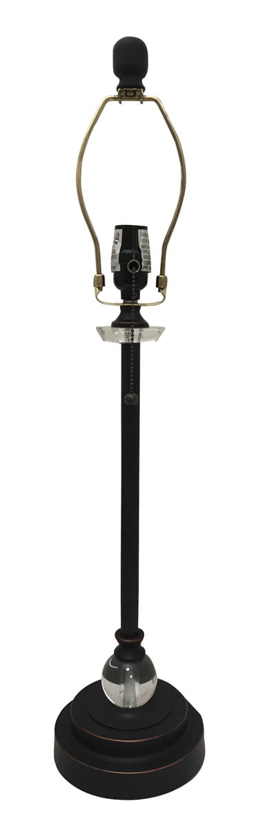Royal Designs 27" Crystal and Oil Rubbed Bronze Lamp Base with Harp and Finial