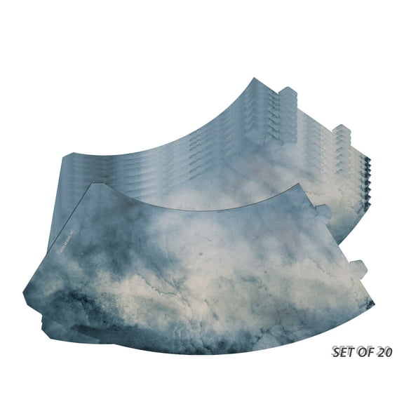 Royal Designs Blue Sky Vellum Paper Wine Glass Tea Light Lampshade- Party Centerpiece - Set of 20- TLS-1003A-20