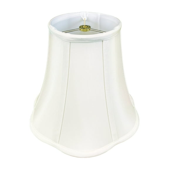 Royal Designs Bottom Scalloped Bell Lamp Shade in White, 7" x 14" x 11.5"
