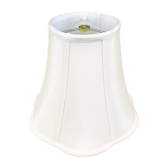 Royal Designs Bottom Scalloped Bell Lamp Shade in White, 8" x 16" x 13"