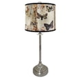 thumbnail image 1 of Royal Designs  Brushed Nickel Lamp with Butterfly Graphic Lamp Shade 2 Lights, 1 of 5