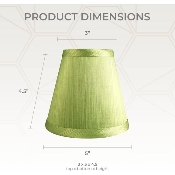 Royal Designs CS-1007-5L/GRN Clip On Empire Chandelier Lamp Shade, 3" x 5" x 4.5", Light Green