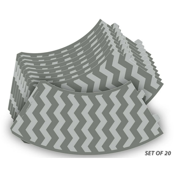 Royal Designs Chevron Vellum Paper Wine Glass Tea Light Lampshade- Party Centerpiece - Set of 20 - TLS-1002A-20
