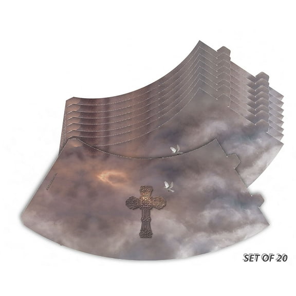 Royal Designs Cross & Dove Vellum Paper Wine Glass Tea Light Lampshade- Party Centerpiece - Set of 20-TLS-1011-20