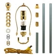 thumbnail image 1 of Royal Designs DIY Lamp Making Kit - Make, Refurbish, and Repair - includes 3-Way Socket, 8" Harp, 8 ft. long lamp cord & all required electrical hardware - Polished Brass, 1 of 6