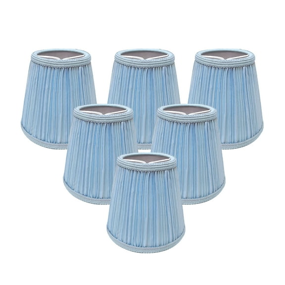 Royal Designs Designer Mushroom Pleat Empire Clip On Chandelier Lamp Shade, Sky Blue, 3" x 5" x 4.5", Set of 6