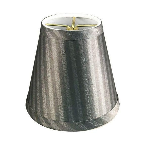 Royal Designs Empire Flame Clip On Chandelier Lamp Shade, Silver Stripe, 3" x 5" x 4.5"