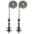 thumbnail image 1 of Royal Designs Fan Pull Chain with Fleur De Lis Finial – Antique Brass – Set of 2, 1 of 3